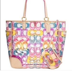 Coach multicolor signature Beach Tote Bag XL